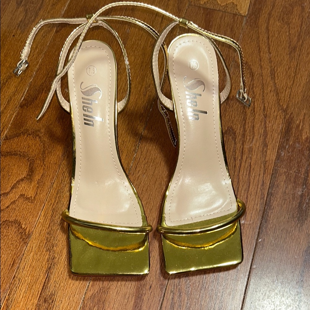 Shein Gold Strappy Heels